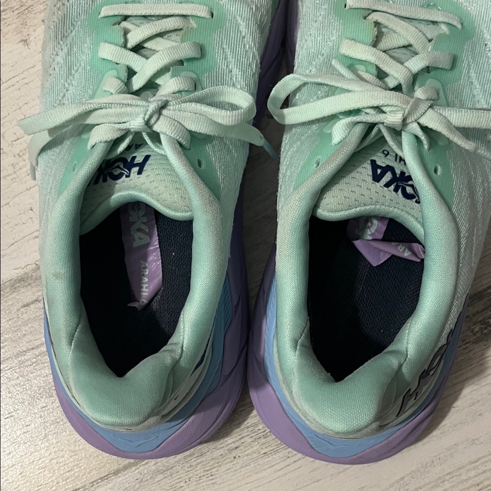 Hoka Women's Arahi 6 Mint and Lavender Running Shoes Size 7 - Picture 6 of 11